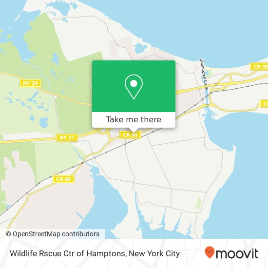 Wildlife Rscue Ctr of Hamptons map