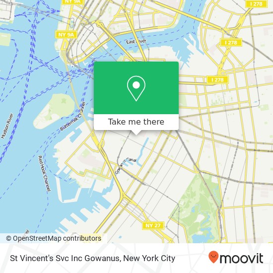 St Vincent's Svc Inc Gowanus map