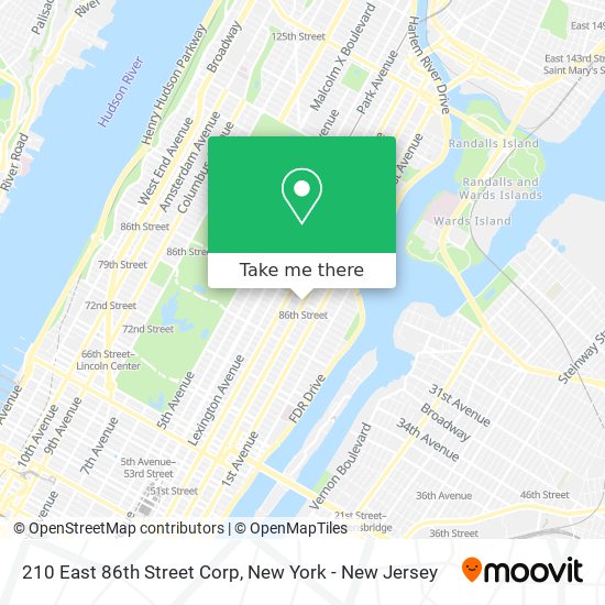 Mapa de 210 East 86th Street Corp