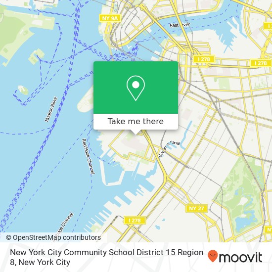 New York City Community School District 15 Region 8 map