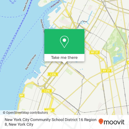 New York City Community School District 16 Region 8 map