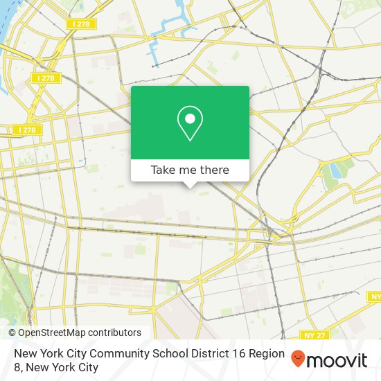 New York City Community School District 16 Region 8 map