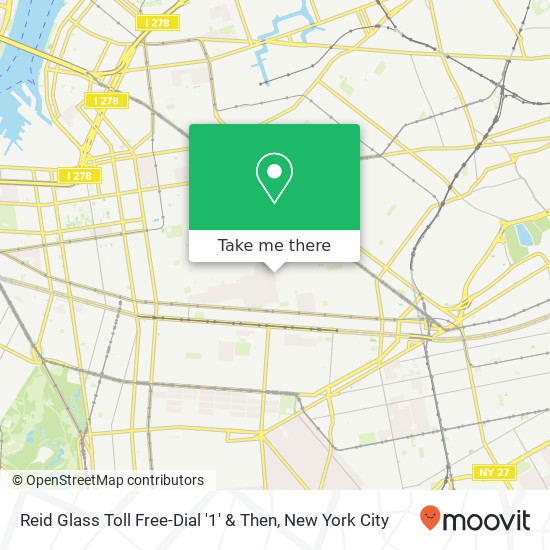 Mapa de Reid Glass Toll Free-Dial '1' & Then