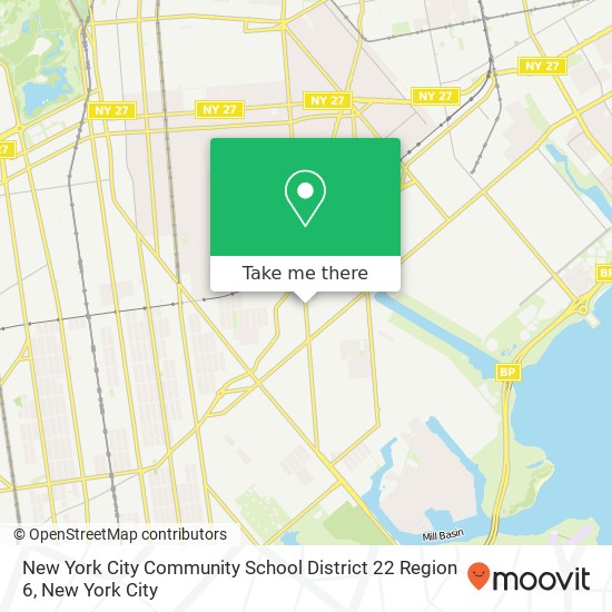 New York City Community School District 22 Region 6 map