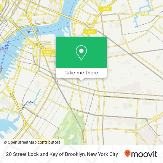 20 Street Lock and Key of Brooklyn map