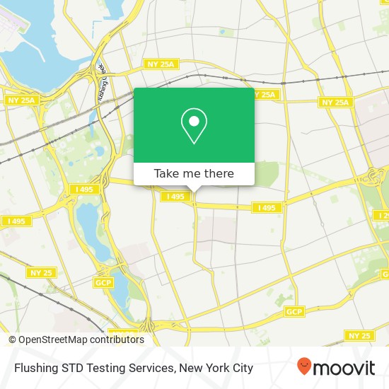 Flushing STD Testing Services map