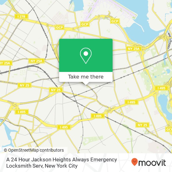 Mapa de A 24 Hour Jackson Heights Always Emergency Locksmith Serv