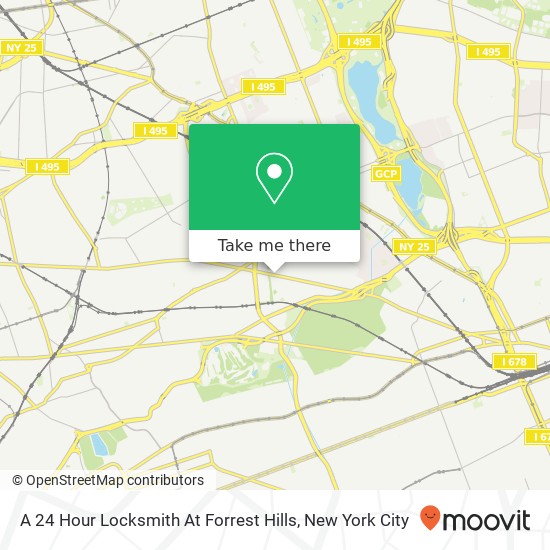 A 24 Hour Locksmith At Forrest Hills map