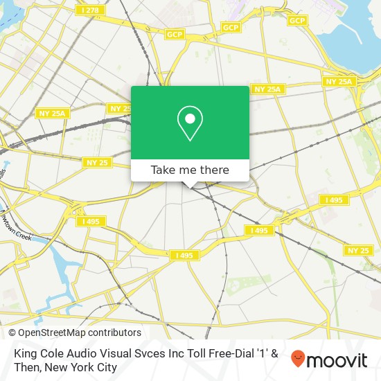 Mapa de King Cole Audio Visual Svces Inc Toll Free-Dial '1' & Then