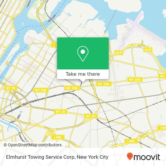 Elmhurst Towing Service Corp map