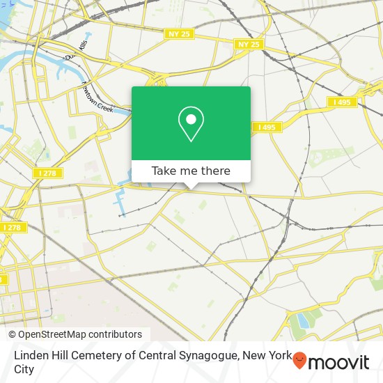 Linden Hill Cemetery of Central Synagogue map