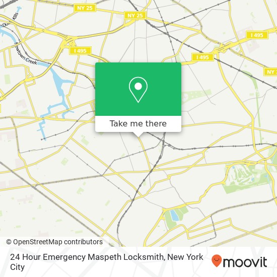 24 Hour Emergency Maspeth Locksmith map