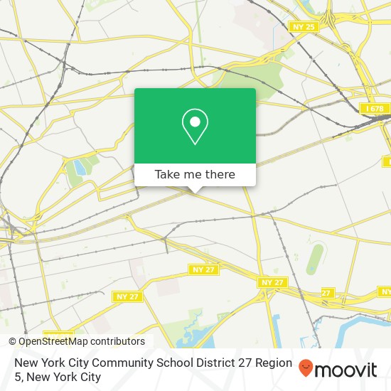 Mapa de New York City Community School District 27 Region 5