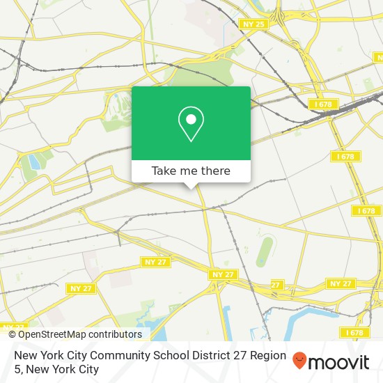 New York City Community School District 27 Region 5 map