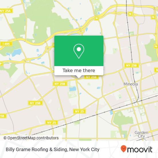 Billy Grame Roofing & Siding map