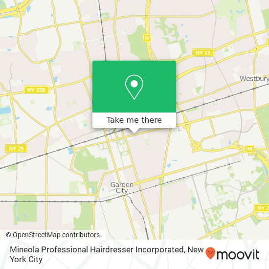 Mineola Professional Hairdresser Incorporated map