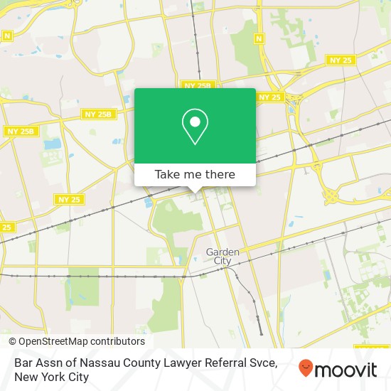 Bar Assn of Nassau County Lawyer Referral Svce map