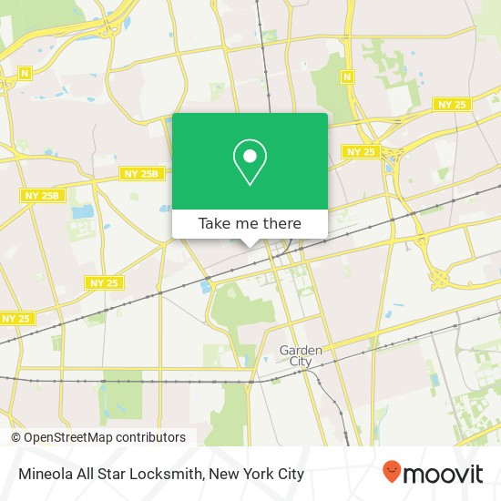 Mineola All Star Locksmith map