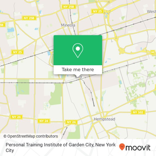 Personal Training Institute of Garden City map