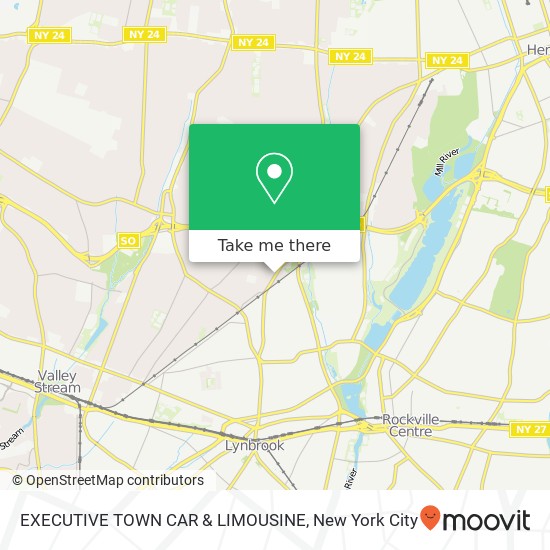 EXECUTIVE TOWN CAR & LIMOUSINE map