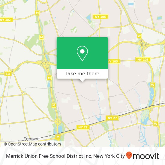 Merrick Union Free School District Inc map