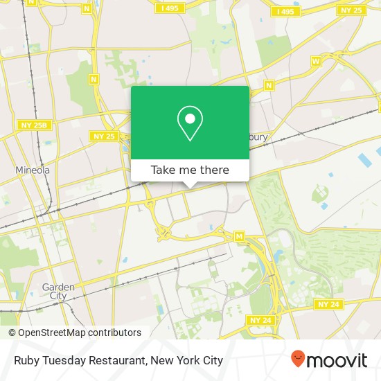 Mapa de Ruby Tuesday Restaurant