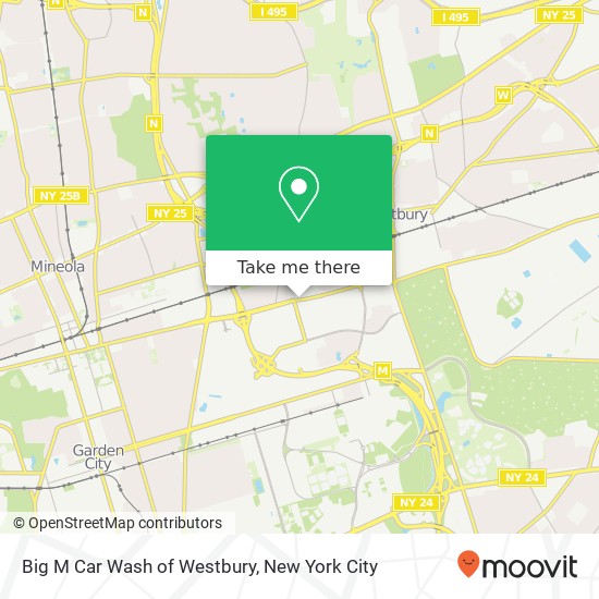 Big M Car Wash of Westbury map
