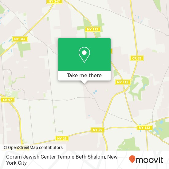 Coram Jewish Center Temple Beth Shalom map