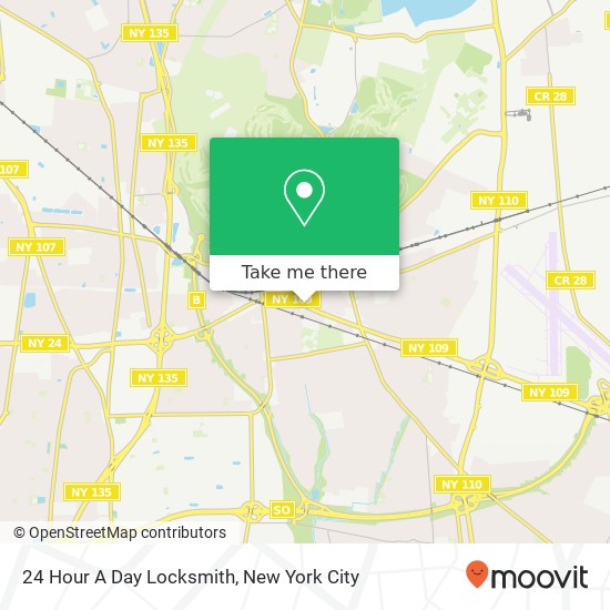 24 Hour A Day Locksmith map