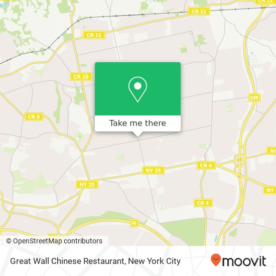 Mapa de Great Wall Chinese Restaurant