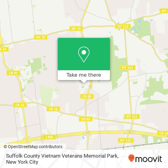 Suffolk County Vietnam Veterans Memorial Park map