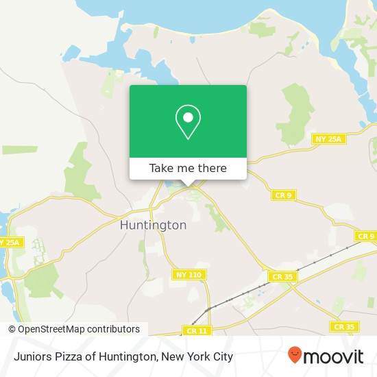 Juniors Pizza of Huntington map