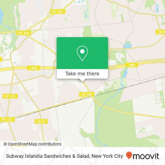 Subway Islandia Sandwiches & Salad map