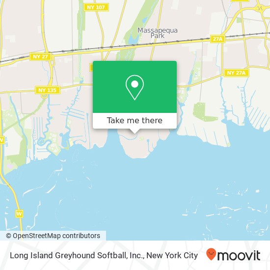 Long Island Greyhound Softball, Inc. map