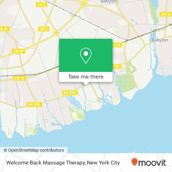 Welcome Back Massage Therapy map