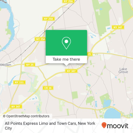 Mapa de All Points Express Limo and Town Cars