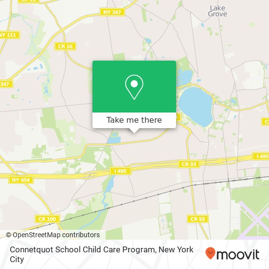 Connetquot School Child Care Program map