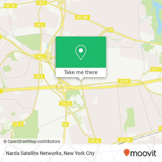 Mapa de Narda Satellite Networks