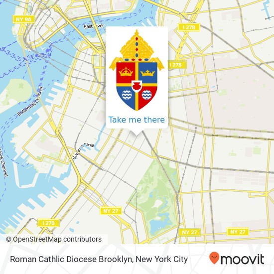 Mapa de Roman Cathlic Diocese Brooklyn