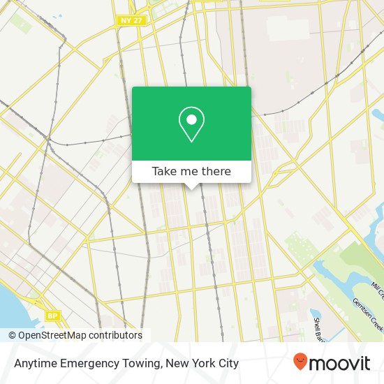 Anytime Emergency Towing map