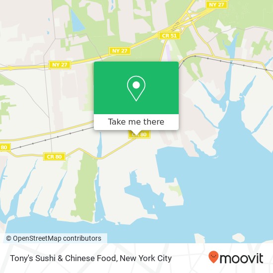 Tony's Sushi & Chinese Food map