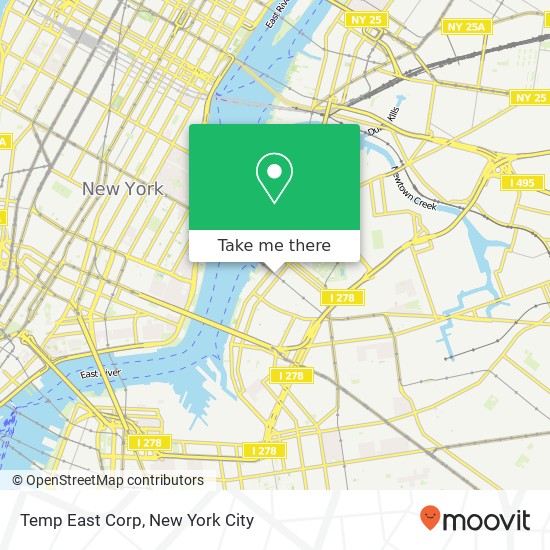 Temp East Corp map