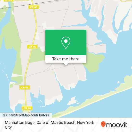 Mapa de Manhattan Bagel Cafe of Mastic Beach