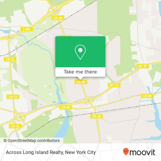 Mapa de Across Long Island Realty