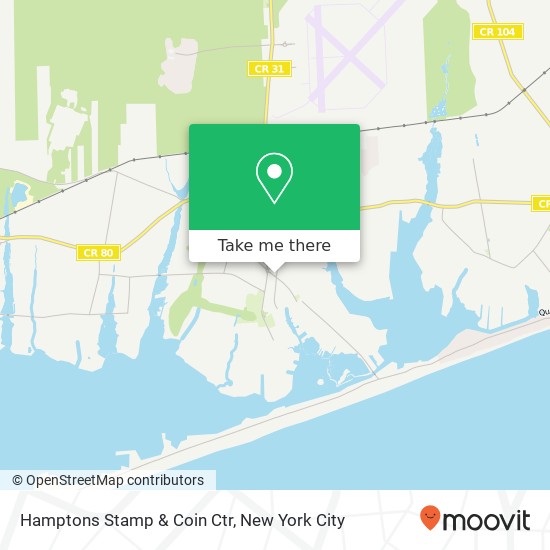 Hamptons Stamp & Coin Ctr map