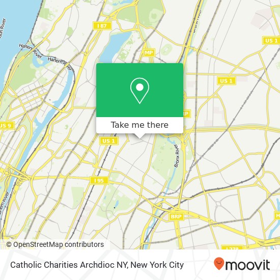 Mapa de Catholic Charities Archdioc NY