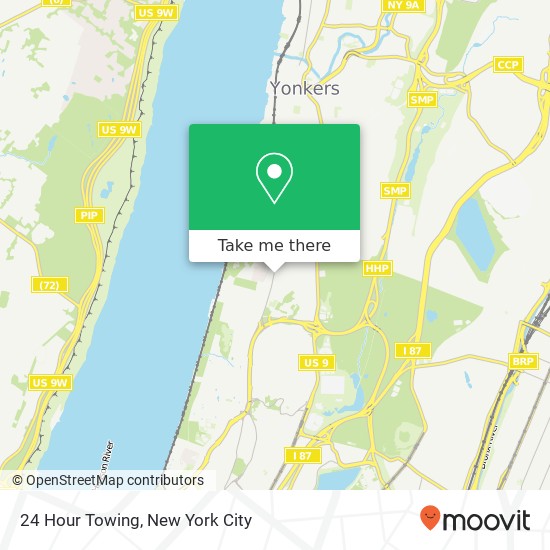 24 Hour Towing map