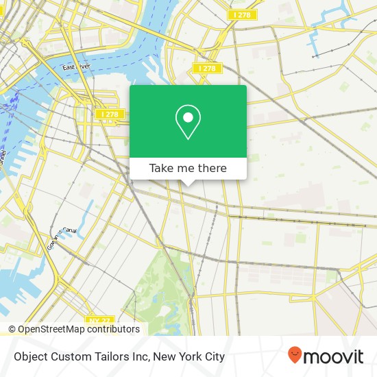 Object Custom Tailors Inc map