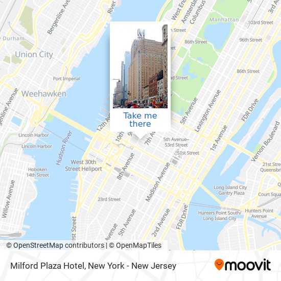 Milford Plaza Hotel map