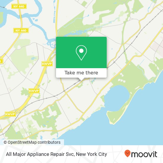 All Major Appliance Repair Svc map